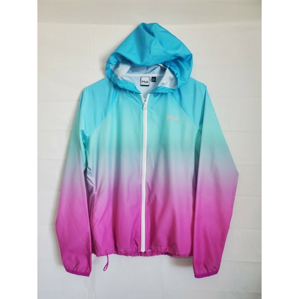 FILA Windbreaker Hooded Rainbow Color Zipper